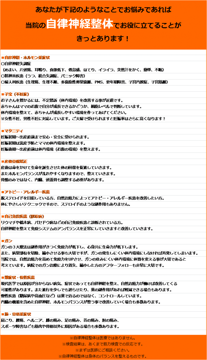 自律神経整体・症状